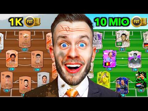 1.000 vs 10.000.000 Münzen Team in FIFA! 🤑⚽️ (WM, CL, Bundesliga Film)