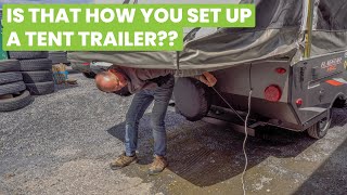 How To Set Up A Tent Trailer Forest River Flagstaff 206LTD demo