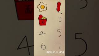 how to draw food with numbers   #drawing #xiaolinLiYing