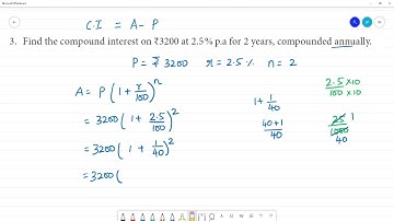 Class 8 TN Maths 4. LIFE MATHEMATICS  Exercise 4.3   3. Find the compound interest on ₹3200 at 2.5%