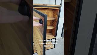 biblioteca industrial estantes y puerta metal estructural #mueblesmodernos