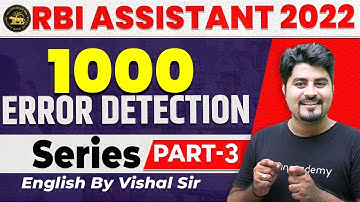 1000 Error Detection Series | Day 3 | RBI Assistant 2022 | English | By Vishal Parihar | Bankers Way