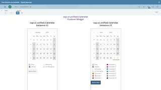 SAP Analytics Cloud sap.ui.unified.Calendar Custom Widget