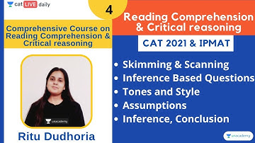 Comprehensive Course on Reading Comprehension & Critical reasoning - Lesson 4 l Ritu Dudhoria
