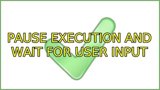Pause execution and wait for user input