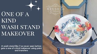 Unique Wash Stand Makeover Using Resin & Paint