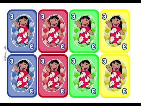 Baralho Personalizado Lilo & Stitch - Estilo UNO (PDF para impressão)