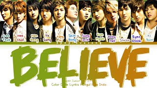 Super Junior (슈퍼 주니어) Believe Color Code Lyrics Hangul Rom INDO TRANS