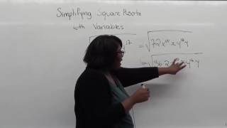 Elementary Algebra - Simplifying Radical Expressions with Variables, Exponents