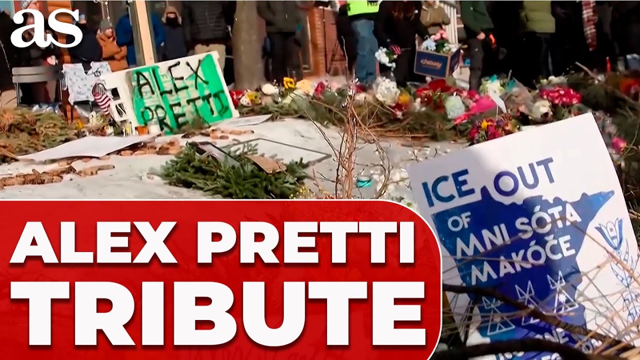 BEAUTIFUL TRIBUTE to ALEX PRETTI at the place where he was SHOT: MENNESOTA AGENTS pays tribute
