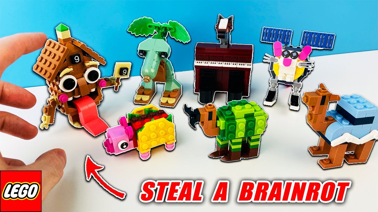LEGO Steal a Brainrot Memes: la esok sekolah🏠Trick Track Baraboom🥒Cacasito Satelito🐭tob tobi tob