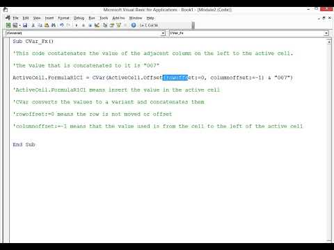 Excel VBA CVar Convert Number to Variant data type Formula