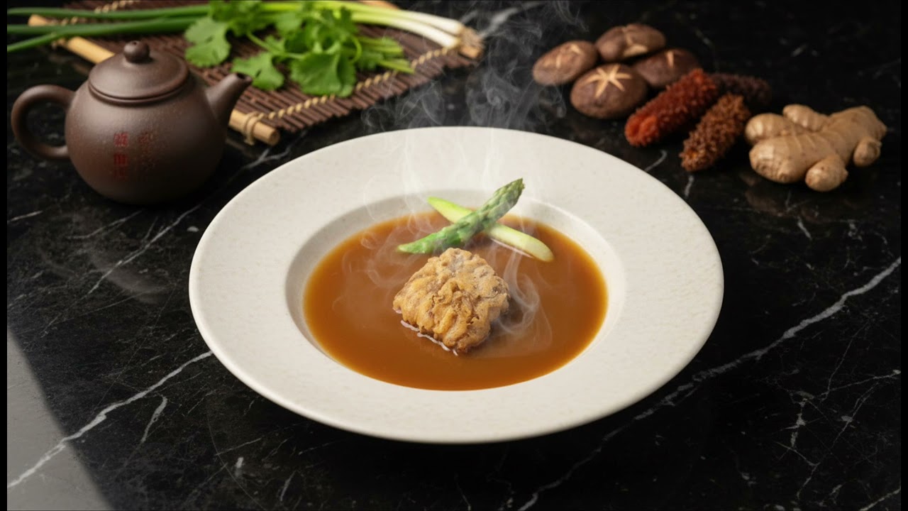 CRISPY SEA CUCUMBER WITH MUSHROOM at Treasure Paradise