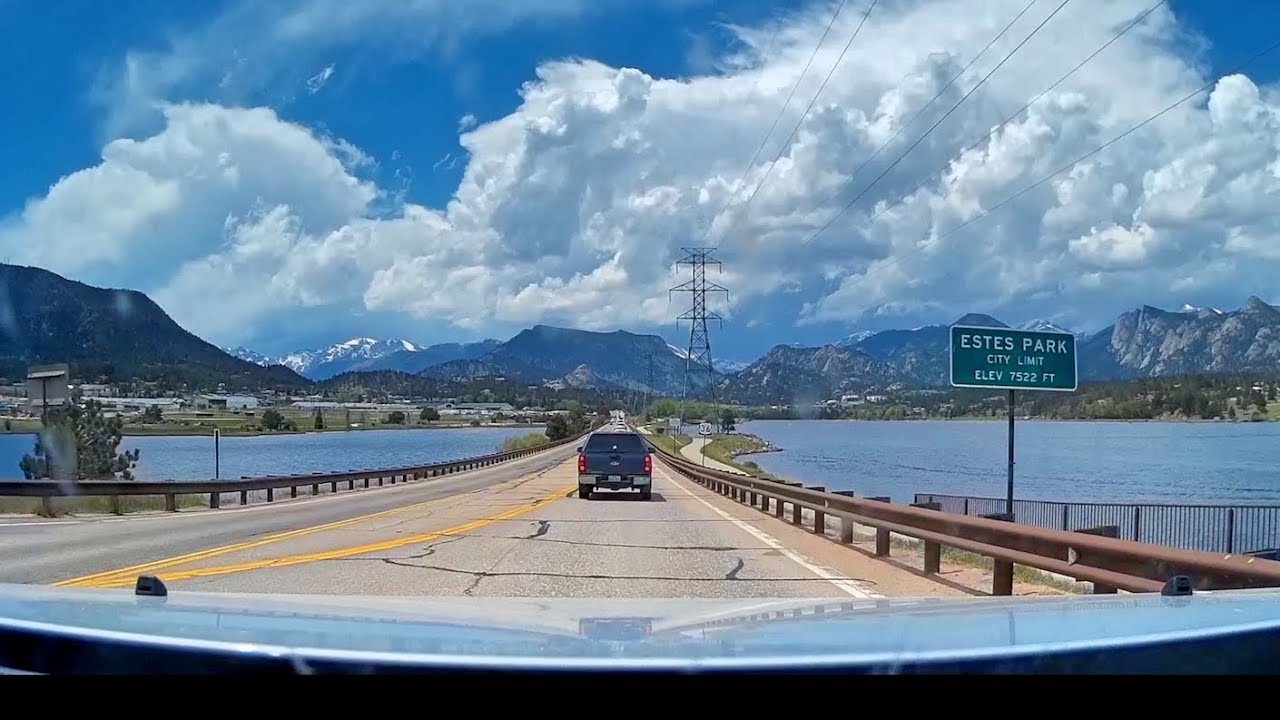 Scenic Mountain Drive into Estes Park, Colorado (2019 VERSION, NEW 4K