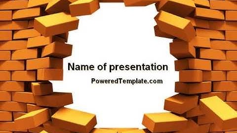 Broken Golden Wall PowerPoint Template by PoweredTemplate.com