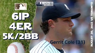 Gerrit Cole | Aug 20, 2022 | MLB highlights