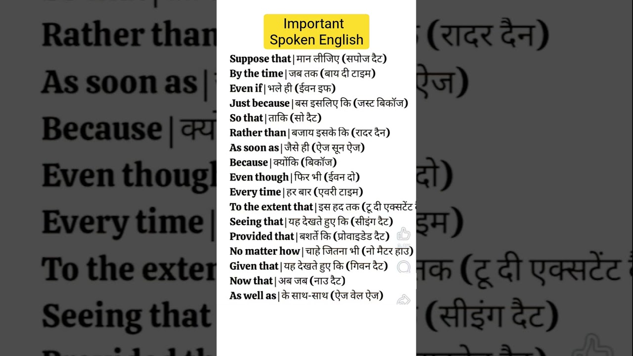 महत्वपूर्ण ✅ ✅ll Daily words for Spoken English✅✅ ll Shorts ll 