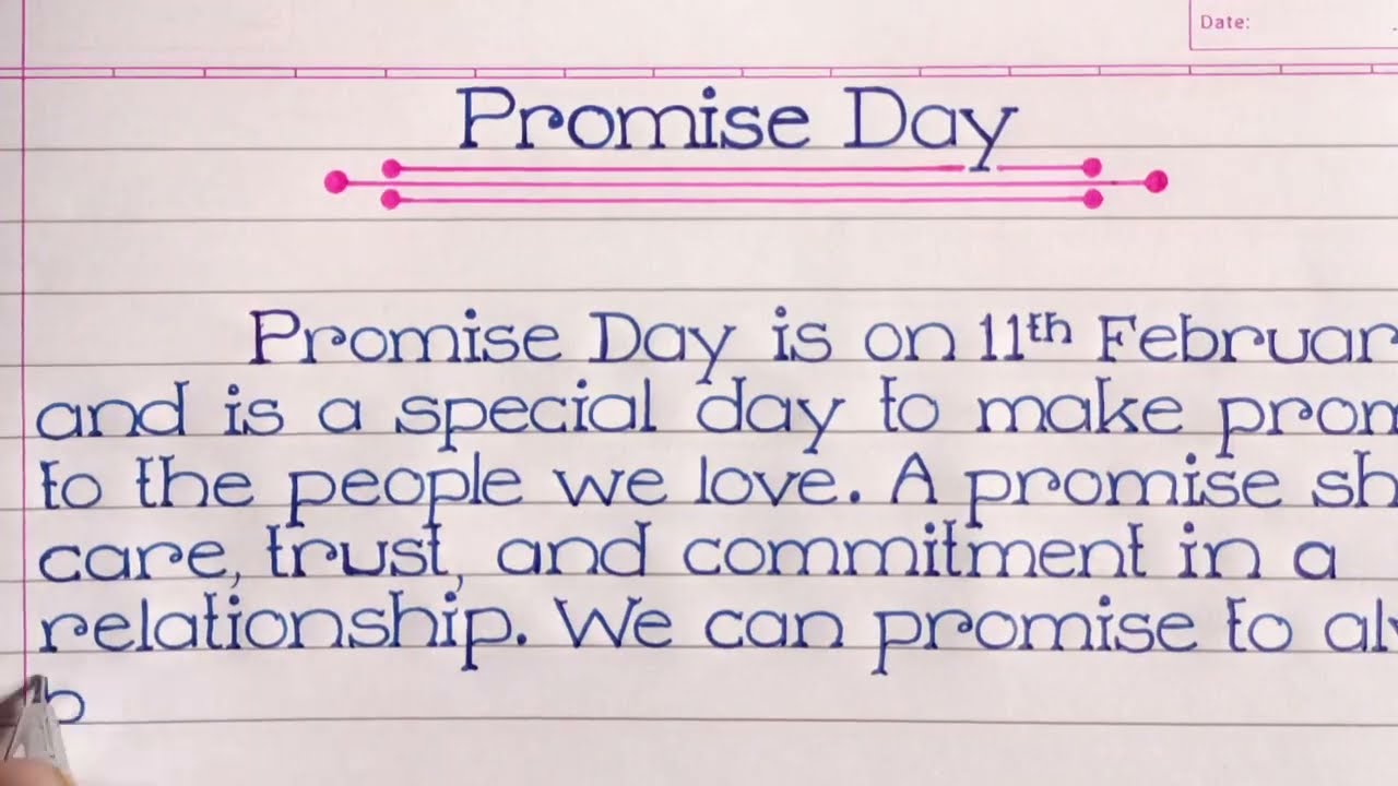 Promise day paragraph in english | Short paragraph of promise day