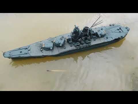 Видео: СУПЕР ЛИНКОР Yamato из пластилина затопление в болоте