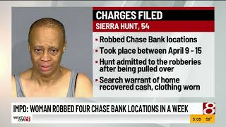 IMPD: Woman robbed 4 Chase Bank locations in a week