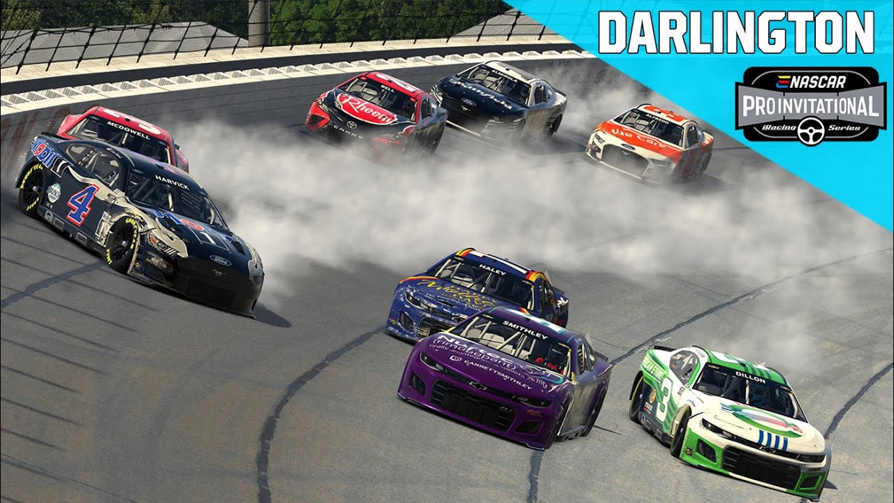 First race with Next Gen eNASCAR iRacing Pro Invitational Series Darlington Full Race Replay