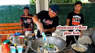 masarap na kainan Kasama Ang team kabelly ginataan yellow pin fish grabe ung sarap