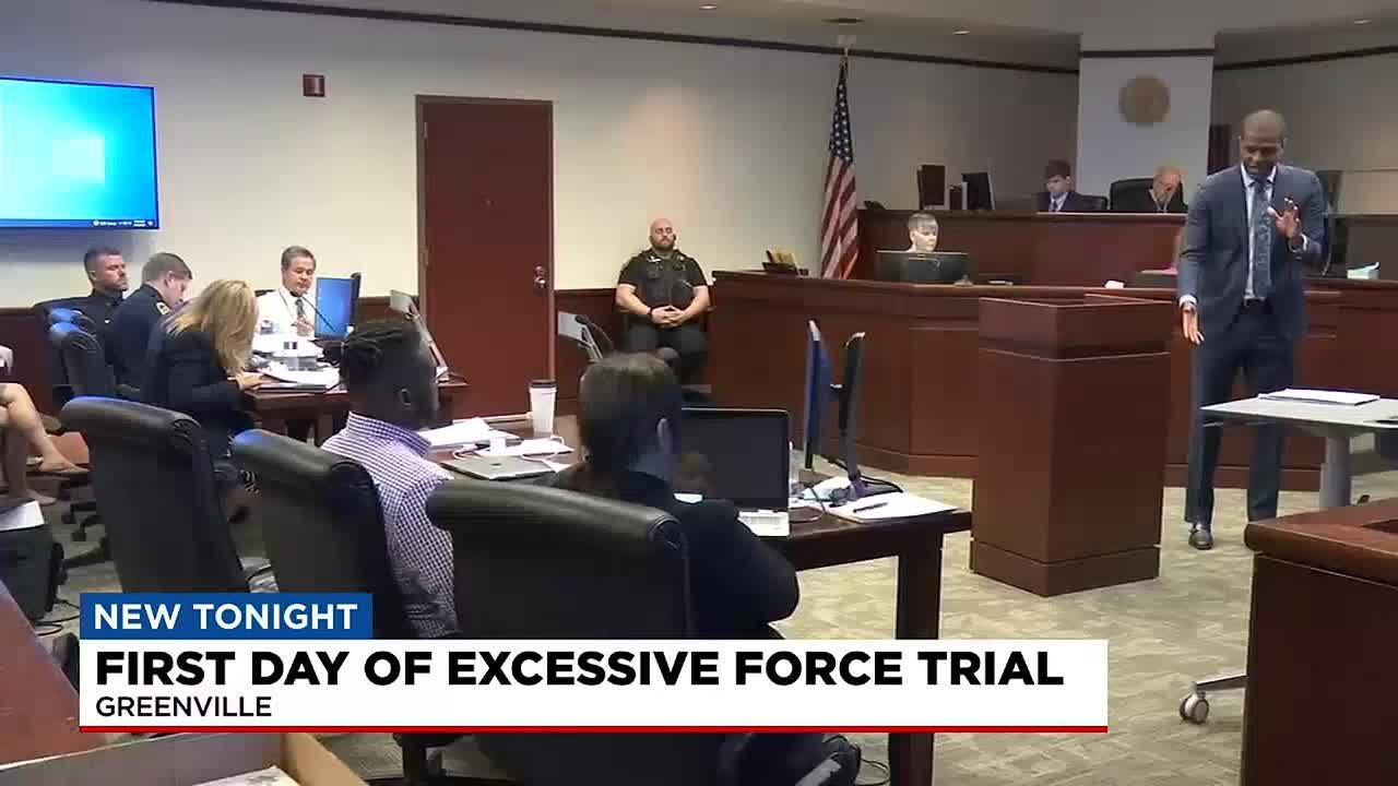 First day of excessive force trial