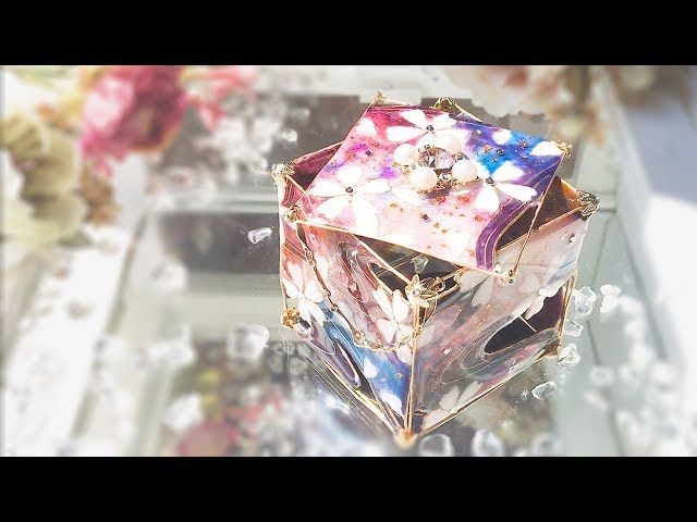 満開夜桜の小物入れ✨レジンとワイヤーで小物入れをハンドメイド！Handmade jewelry box using resin and wire