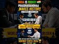 🇮🇳 Praggnanandhaa STUNS Magnus Carlsen Again! 🏆 | Norway Chess Champion ♟️🔥#shorts