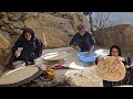 Nomadic life in the mountains | How to make local bread by a nomadic woman 🍞