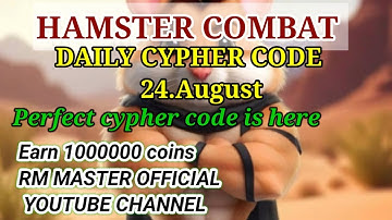 Daily Cipher Code Hamster Kombat 24 August | Today Cipher | Hamster Morse Code Today | Daily Cipher