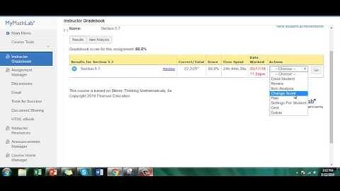 MyLab Change Student Score