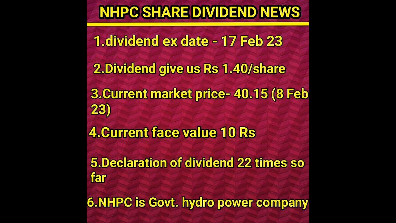Nhpc share dividend news YouTube
