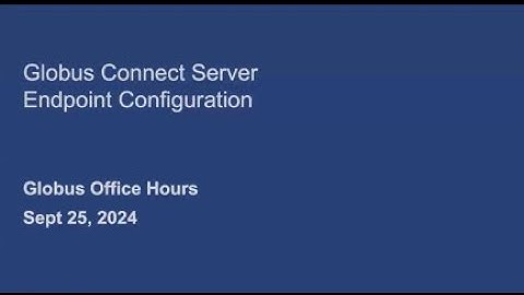Globus Connect Server Endpoint Configuration