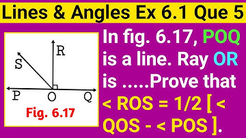 In Figure 6.17 POQ Is A Line Ray OR Is Perpendicular To Line PQ OS Is Another Ray Lying Between ...