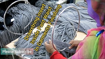 Drawstring insert || Insert Drawstring in Pant || Drawcord insert || RMG HOSSAIN||Garments Finishing