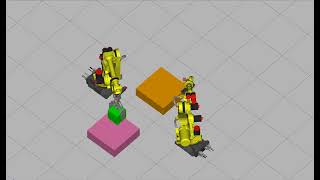 RoboGuide.Pick and Place with 2 Robots and DI