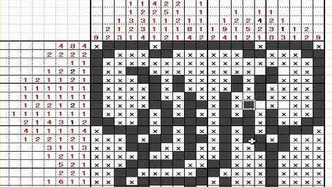 Picross（Logic puzzle）playing with Excel sheet No15