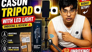 Unboxing the Cason Tripod Camera Stand with LED Light 🔥Is this the BEST budget setup for creators? 🎥