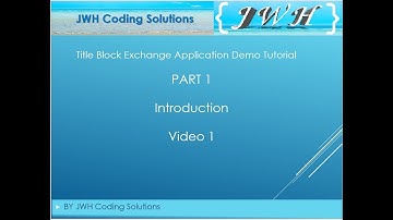 Title Block Exchange Application 1.60 - Introduction Video 1
