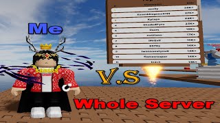 Me Vs The Whole Server (Reach)! | Roblox Mobile Sword Fight