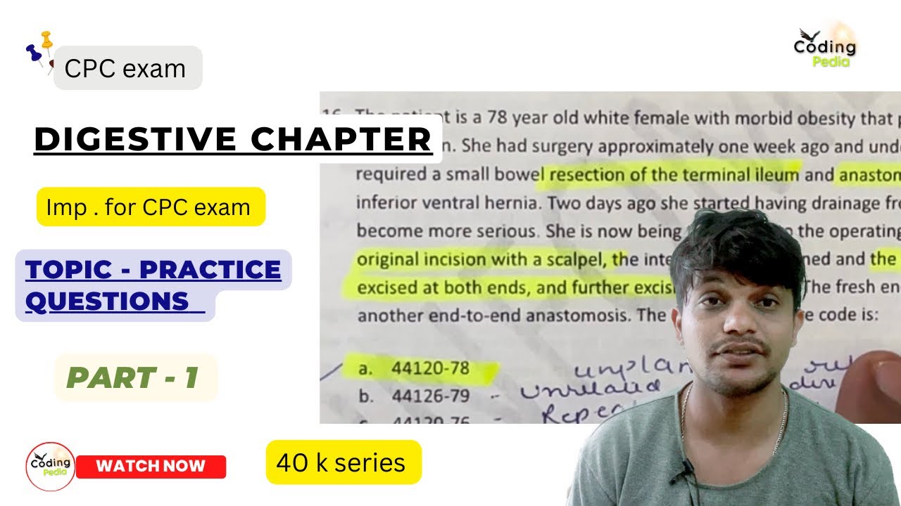 Digestive system chapter ll Practice questions ll Part 1 cpc aapc cpcexam medicalcoding 