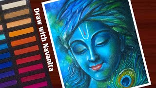 How to paint Krishna /Soft Pastel krishna painting/Soft Pastel painting/Easy Krishna drawing
