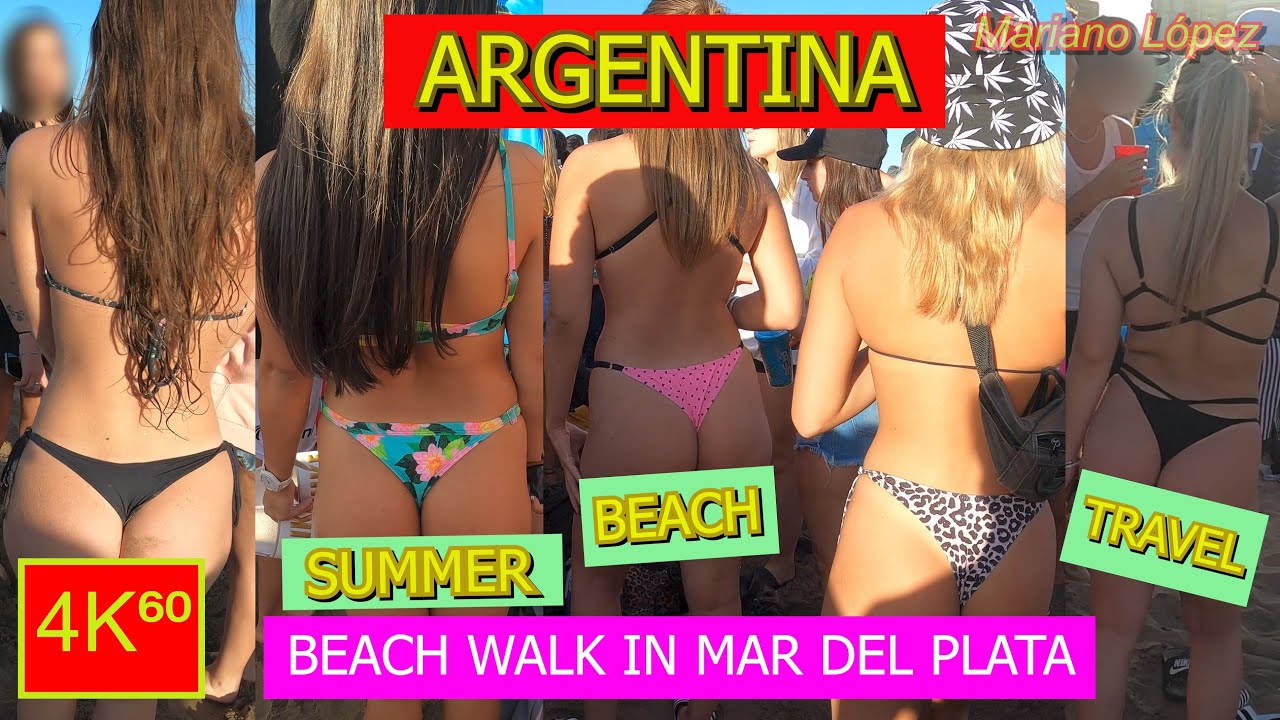 4K⁶⁰ - 👉 BEACH WALK (Playa Grande) 🏖️ - ARGENTINA - Mar del Plata - TRAVEL - Summer ☀️