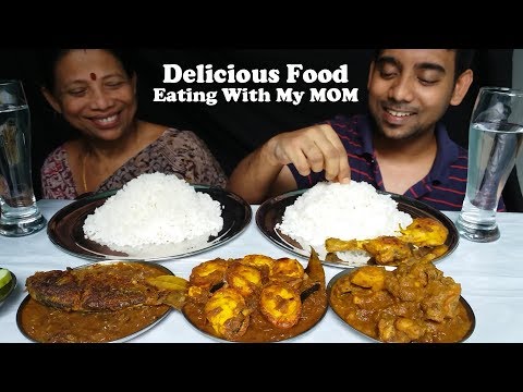 Chicken Masala Fish curry and Egg curry eating Mukbang Spicy Food