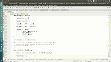 Android Kotlin Tutorial #172 - Null Safety - Collections of Nullable Type