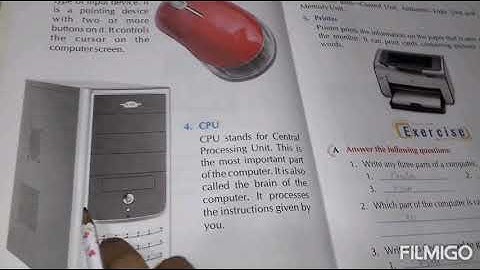 Class 1 Computer Chapter 3 (Parts of a computer)