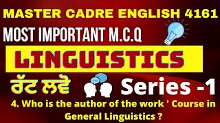 Important Linguistics MCQ । English Master Cadre 4161