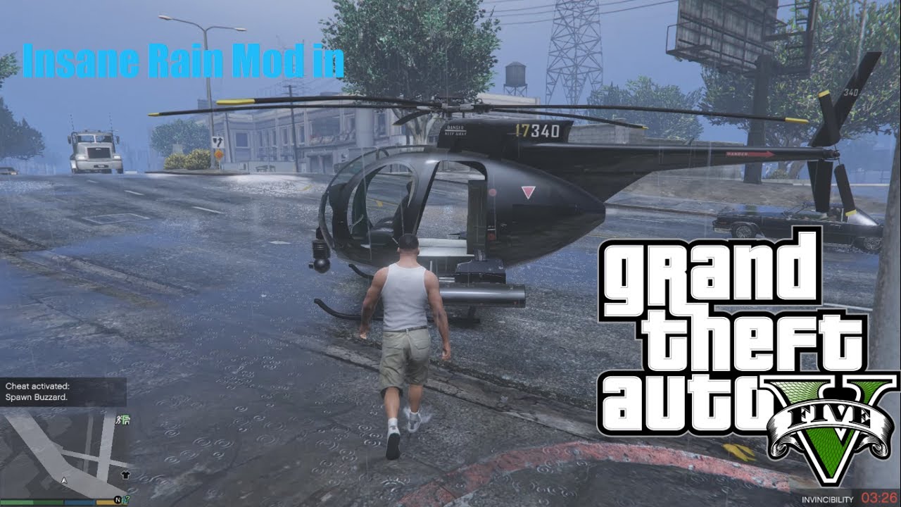 INSANE RAIN MOD! GTA 5,and thunderstorm