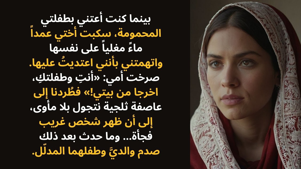 طردني والداي مع طفلي المحموم إلى العاصفة بسبب كذبة أختي… ثم ظهر شخص غريب فجأة.